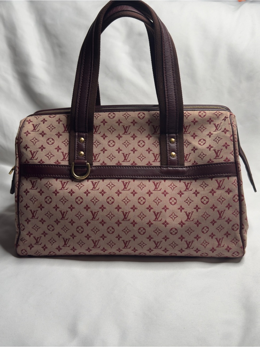 Louis Vuitton Cherry Red Mini Lin Monogram Canvas Josephine Purse |Women’s|Used|